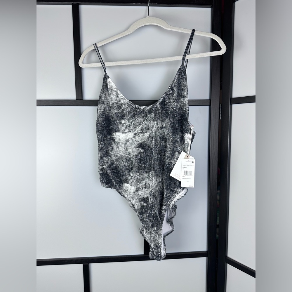 Good American Swimsuit Always Fit Black Tie Dye